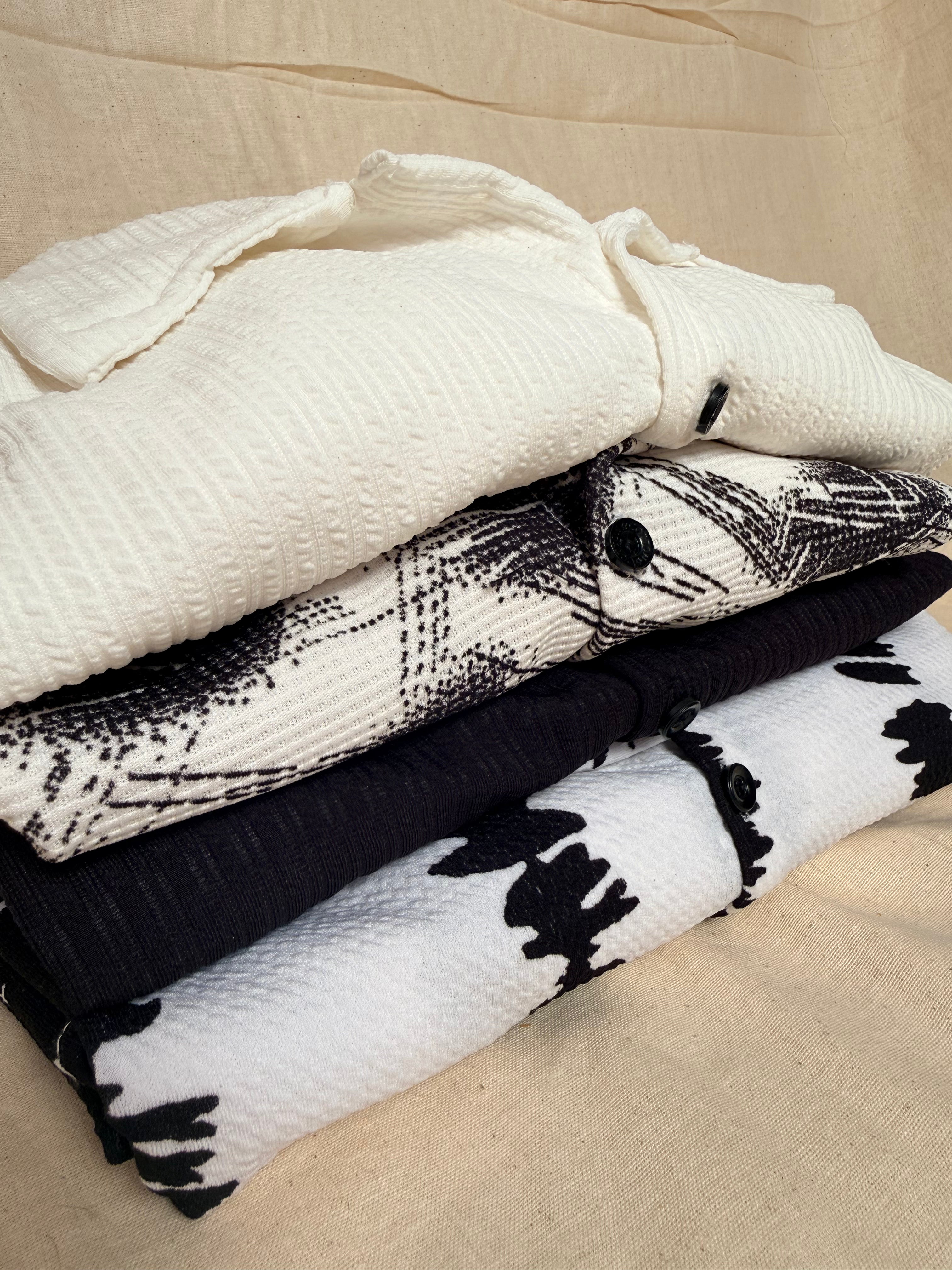 Larvexis Premium Shirts – Black, White & Printed Designs (Pack of 4)