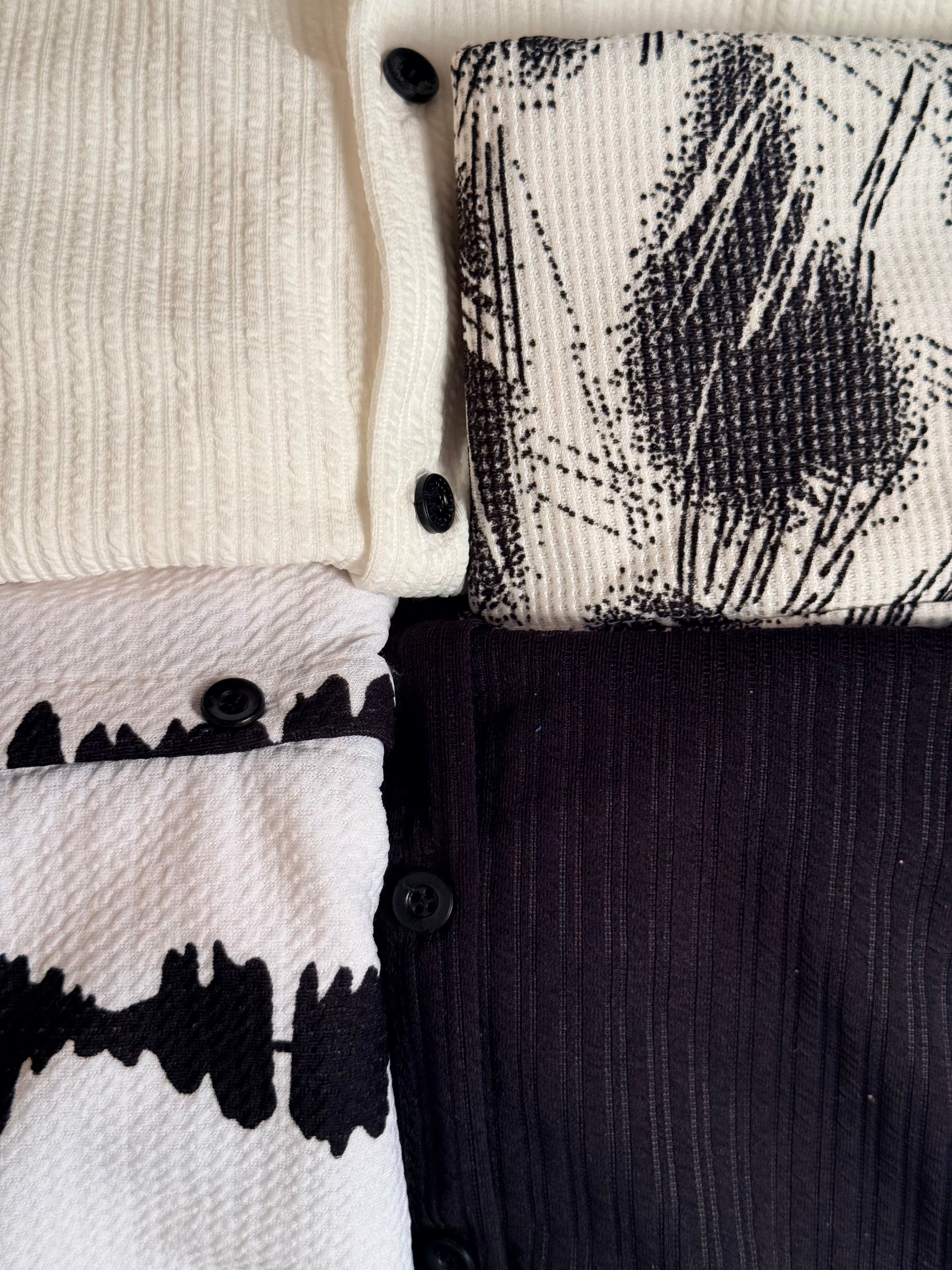 Larvexis Premium Shirts – Black, White & Printed Designs (Pack of 4)