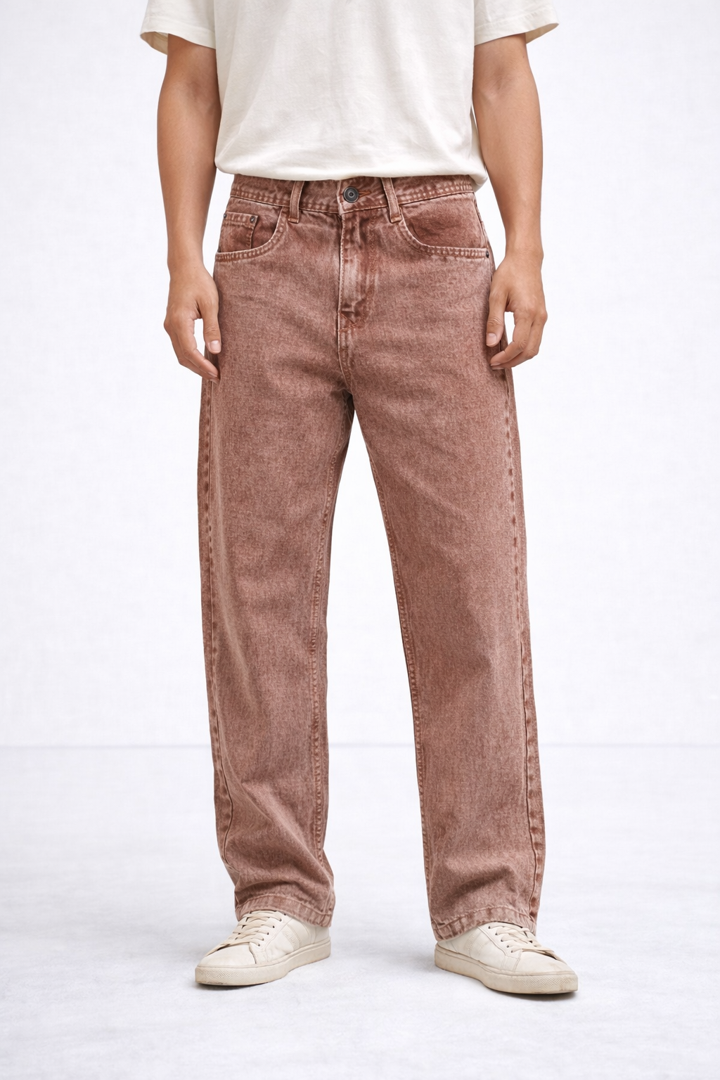 Larvexis Brown Vintage Wash Jeans