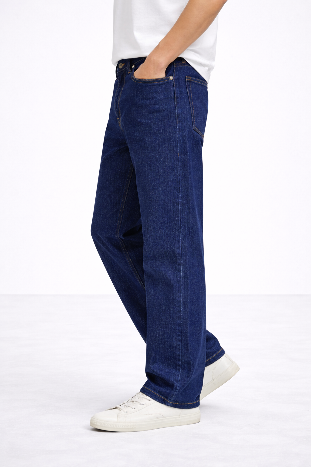 Men’s Classic Blue Straight-Fit Denim Jeans Larvexis