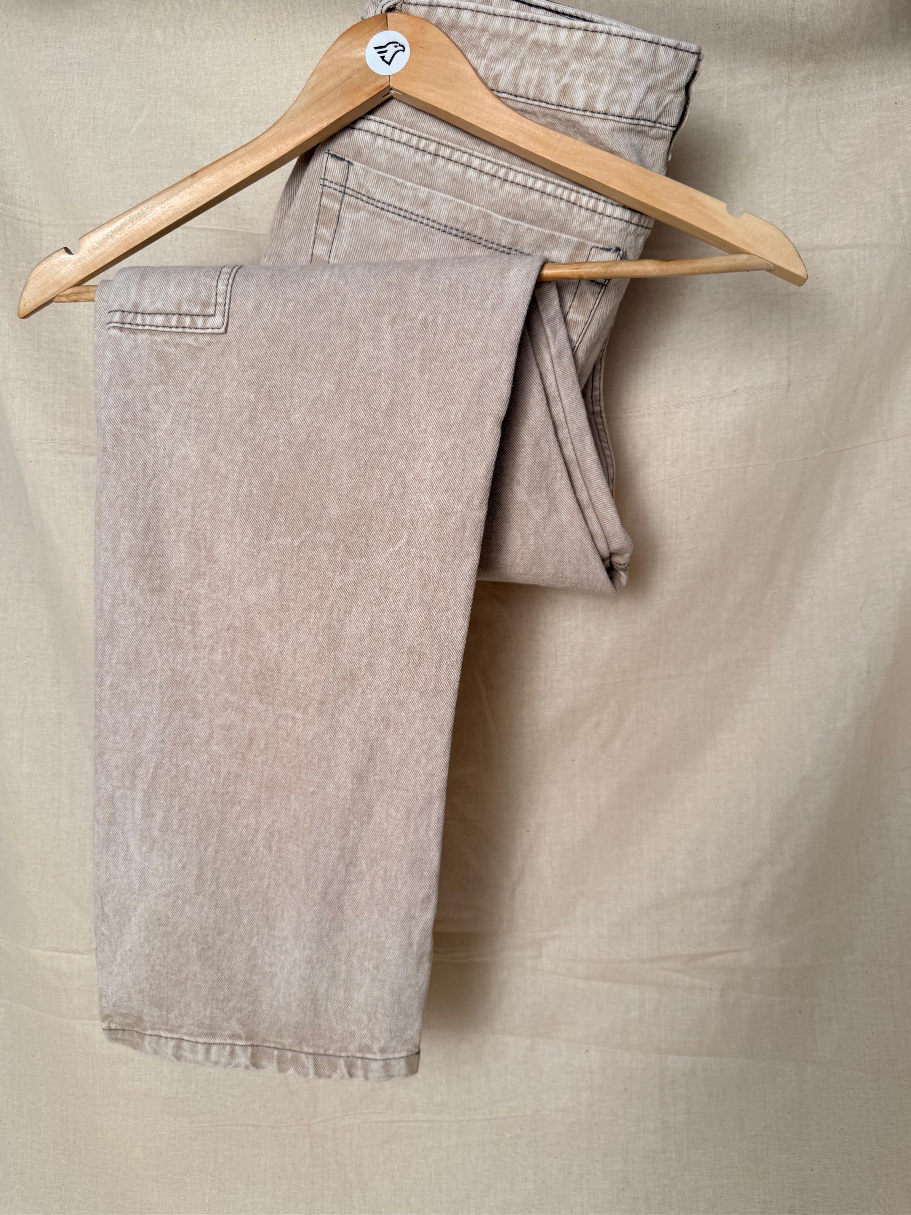 Larvexis Men’s Cargo Jeans – Beige Comfort Fit