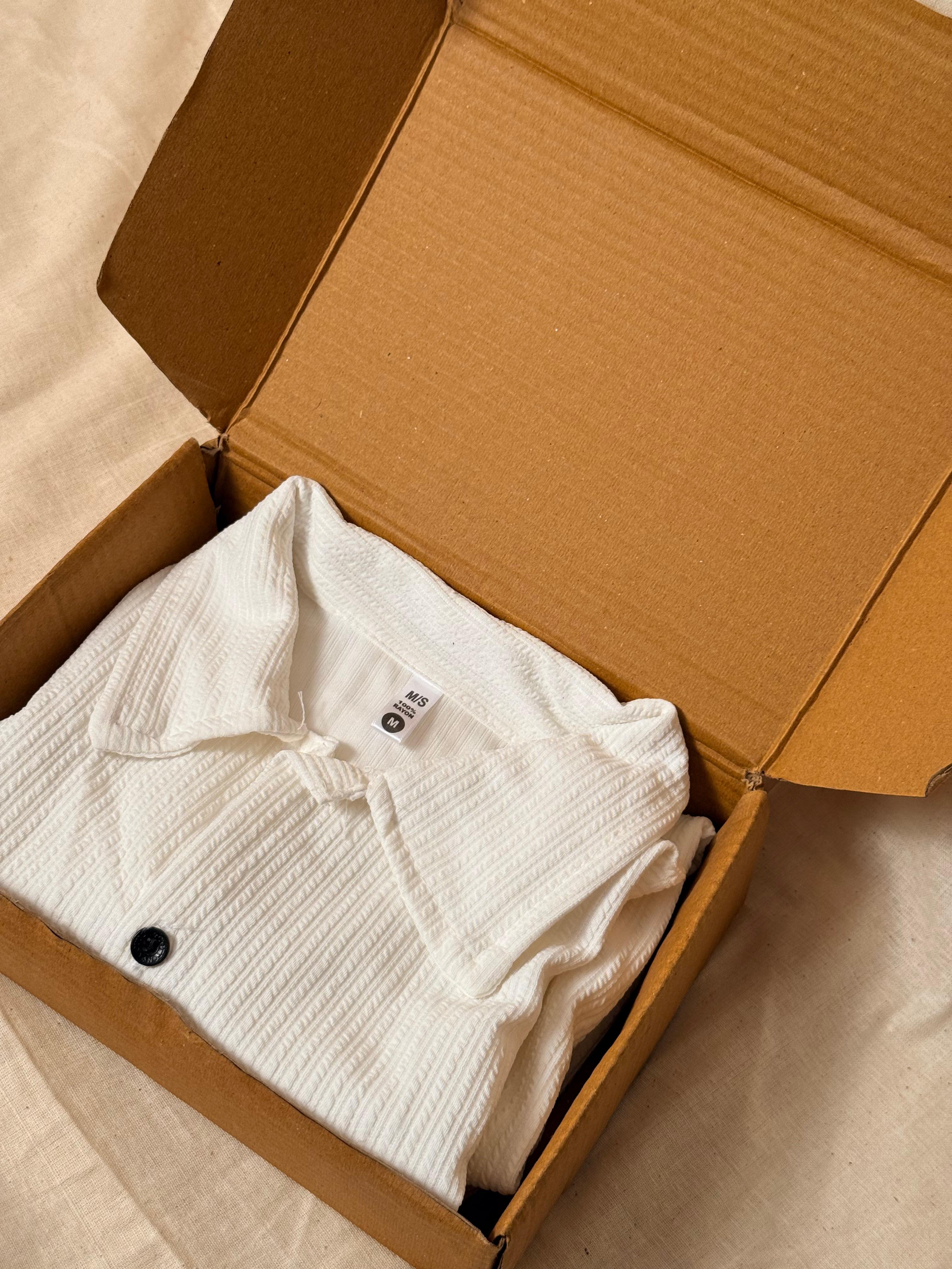 Larvexis Premium Textured White Shirt – Modern Elegance with Comfort Fit