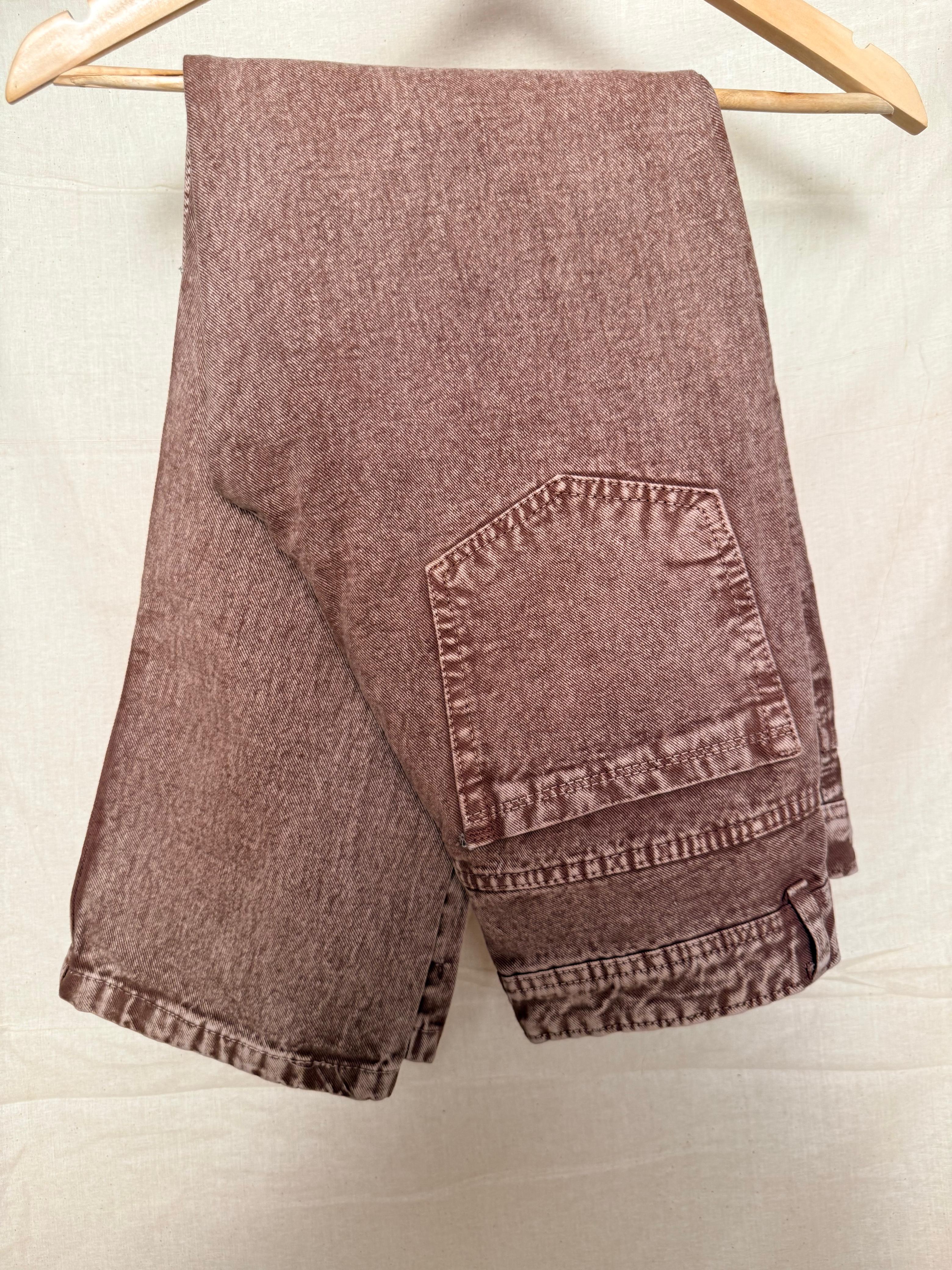 Larvexis Brown Vintage Wash Jeans