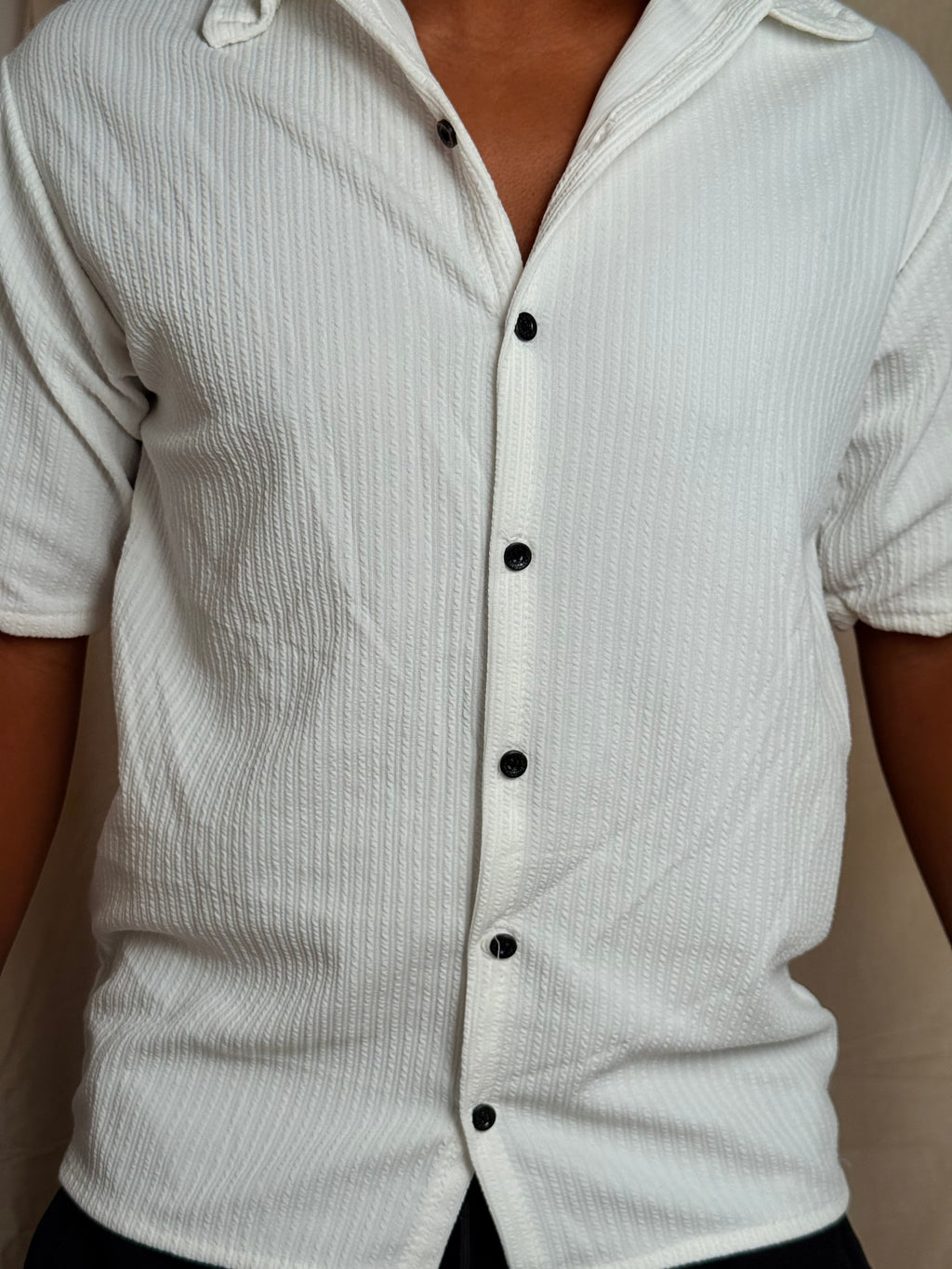 Larvexis Premium Textured White Shirt – Modern Elegance with Comfort Fit
